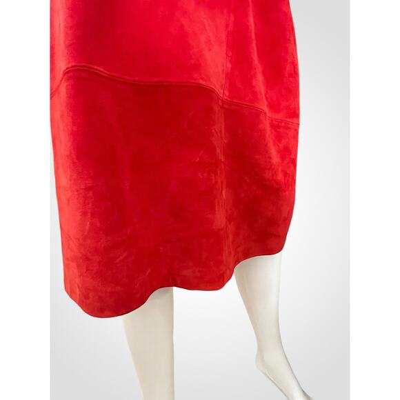 Vintage Red Suede Halter Style Sexy Dress! Size 10, Ready for Holiday Party! - Picture 6 of 8